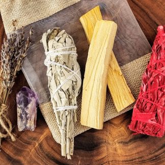 smudging bundle with amethyst